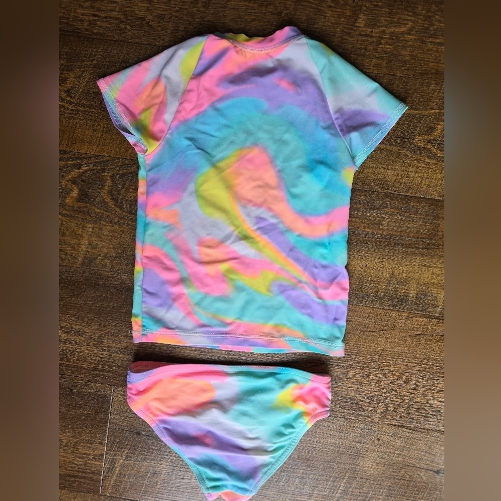 Place Kids Colorful Swim Rashguard Set Size 5/6 - Picture 3 of 3